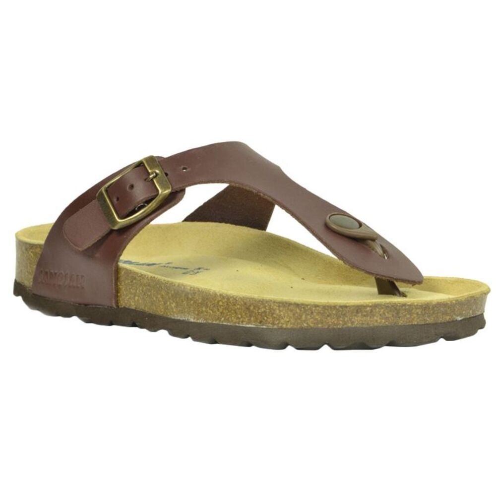 Sanosan Womens/Ladies Geneve Designer Leather Sandals / Dark Brown